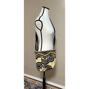 Vintage Fossil Key-Per coated canvas crossbody